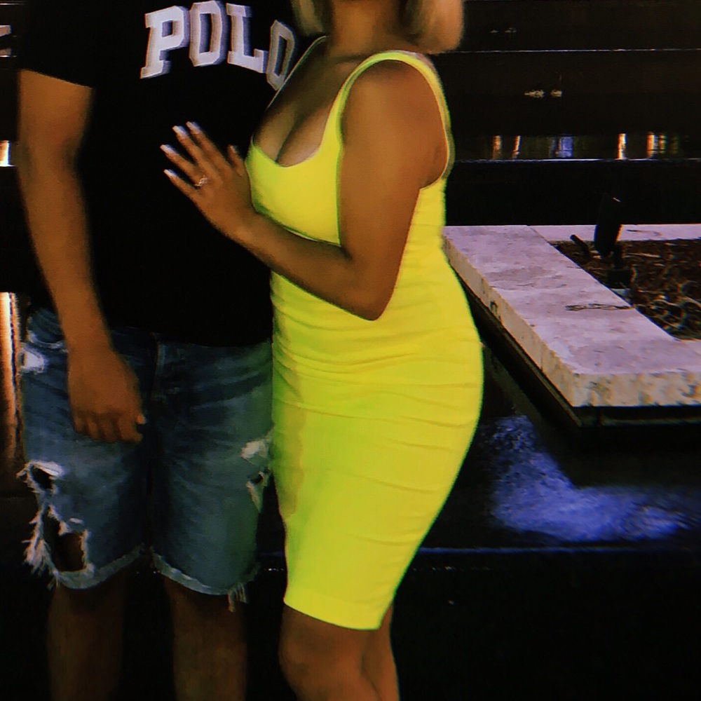 Neon green dress
